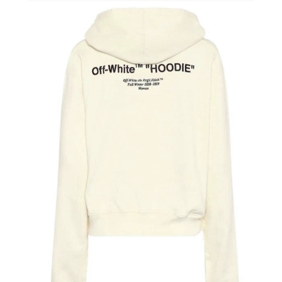 Off-White Quotes Cropped Hoodie - Picture 2 of 12